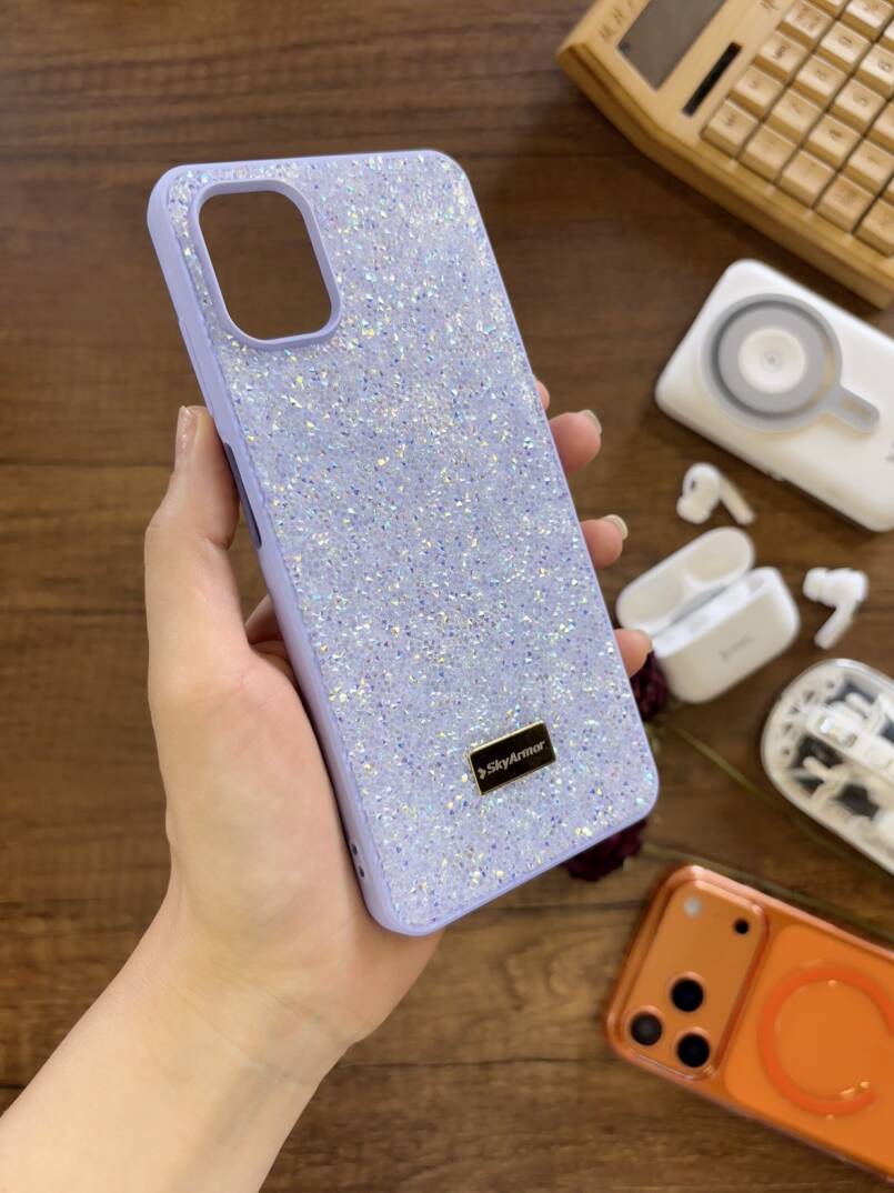 Samsung A06 Uyumlu Kadife İç Yüzey Tasarımlı Taşlı Işıltılı Parlak Pırlanta Kılıf Dia Plus - 24