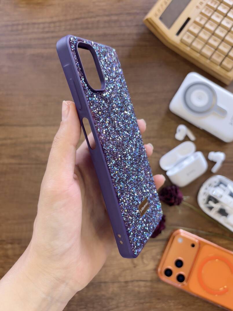 Samsung A06 Uyumlu Kadife İç Yüzey Tasarımlı Taşlı Işıltılı Parlak Pırlanta Kılıf Dia Plus - 27