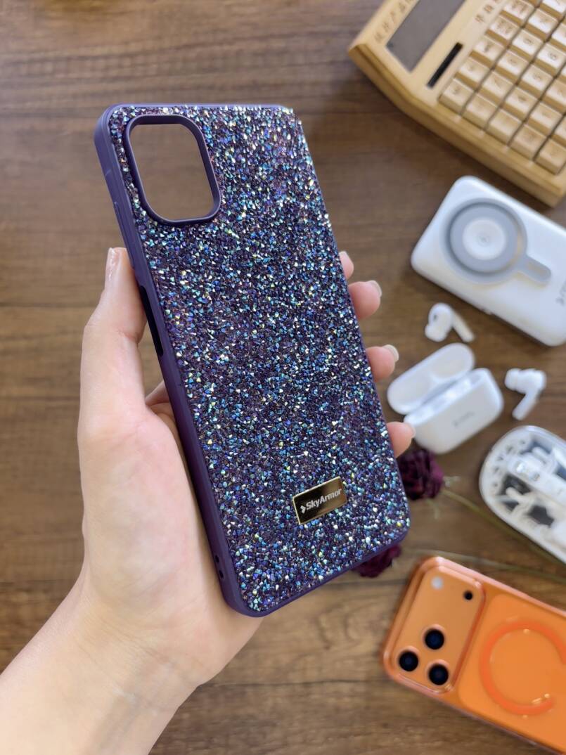 Samsung A06 Uyumlu Kadife İç Yüzey Tasarımlı Taşlı Işıltılı Parlak Pırlanta Kılıf Dia Plus - 28