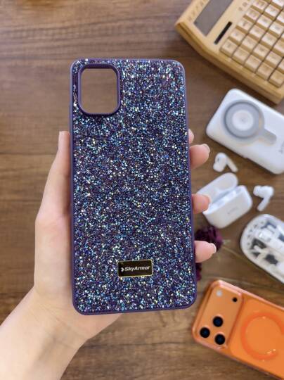 Samsung A06 Uyumlu Kadife İç Yüzey Tasarımlı Taşlı Işıltılı Parlak Pırlanta Kılıf Dia Plus - 29