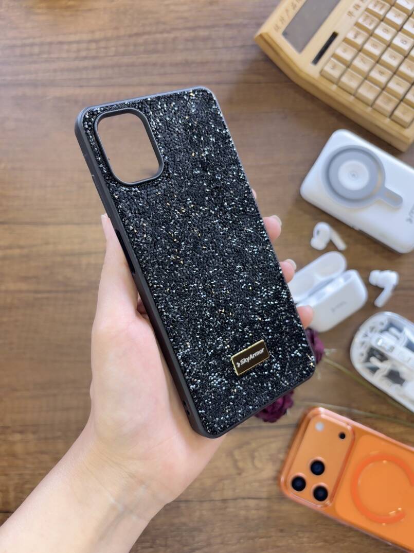 Samsung A06 Uyumlu Kadife İç Yüzey Tasarımlı Taşlı Işıltılı Parlak Pırlanta Kılıf Dia Plus - 41