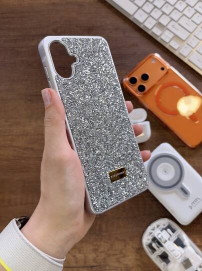 Samsung A07 / A08 Uyumlu Kadife İç Yüzey Tasarımlı Taşlı Işıltılı Parlak Pırlanta Kılıf Dia Plus - 18