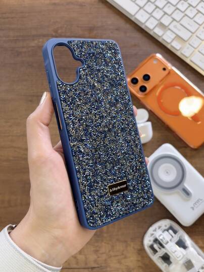 Samsung A07 / A08 Uyumlu Kadife İç Yüzey Tasarımlı Taşlı Işıltılı Parlak Pırlanta Kılıf Dia Plus - 24