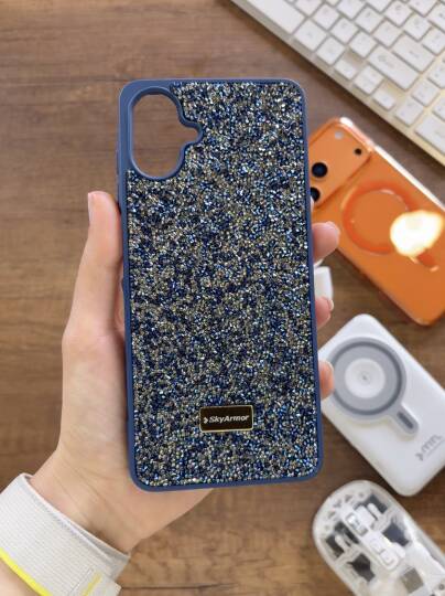 Samsung A07 / A08 Uyumlu Kadife İç Yüzey Tasarımlı Taşlı Işıltılı Parlak Pırlanta Kılıf Dia Plus - 26