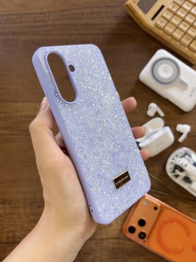 Samsung A16 Uyumlu Kadife İç Yüzey Tasarımlı Taşlı Işıltılı Parlak Pırlanta Kılıf Dia Plus - 24