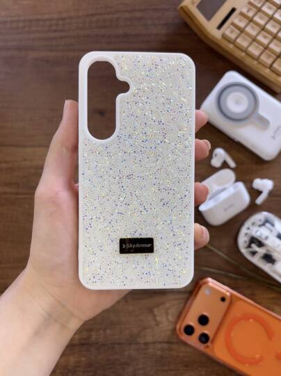 Samsung A17 Uyumlu Kadife İç Yüzey Tasarımlı Taşlı Işıltılı Parlak Pırlanta Kılıf Dia Plus - 3