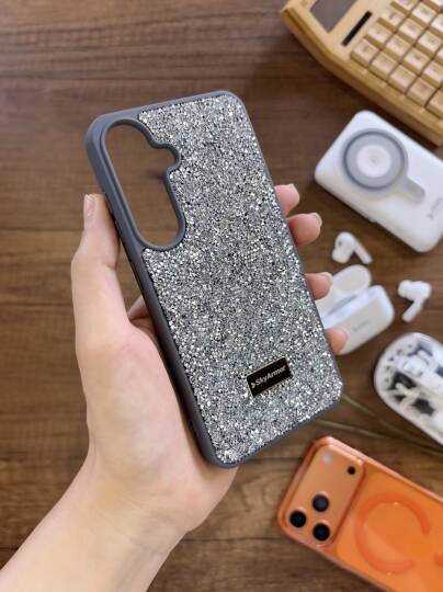 Samsung A17 Uyumlu Kadife İç Yüzey Tasarımlı Taşlı Işıltılı Parlak Pırlanta Kılıf Dia Plus - 18