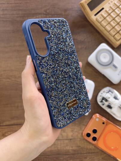 Samsung A17 Uyumlu Kadife İç Yüzey Tasarımlı Taşlı Işıltılı Parlak Pırlanta Kılıf Dia Plus - 21