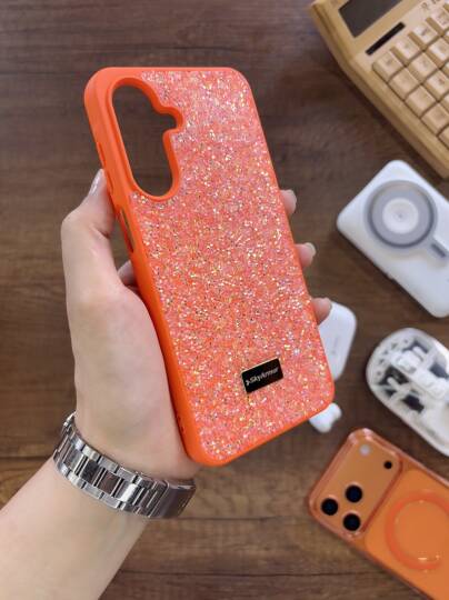 Samsung A17 Uyumlu Kadife İç Yüzey Tasarımlı Taşlı Işıltılı Parlak Pırlanta Kılıf Dia Plus - 51