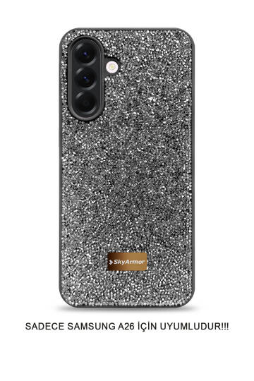 Samsung A26 Uyumlu Kadife İç Yüzey Tasarımlı Taşlı Işıltılı Parlak Pırlanta Kılıf Dia Plus - 13