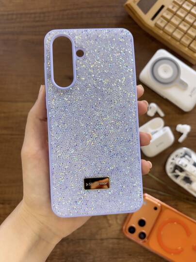 Samsung A26 Uyumlu Kadife İç Yüzey Tasarımlı Taşlı Işıltılı Parlak Pırlanta Kılıf Dia Plus - 21