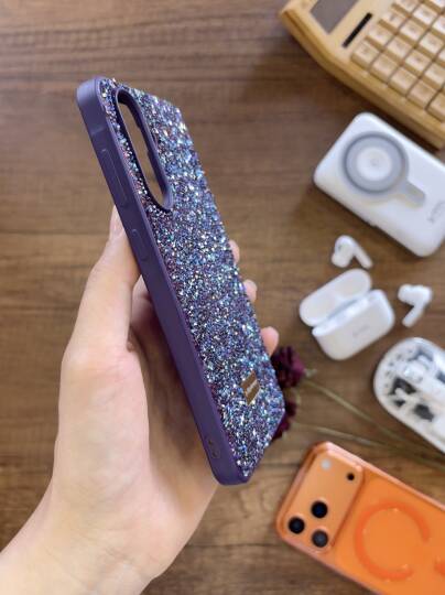 Samsung A26 Uyumlu Kadife İç Yüzey Tasarımlı Taşlı Işıltılı Parlak Pırlanta Kılıf Dia Plus - 29