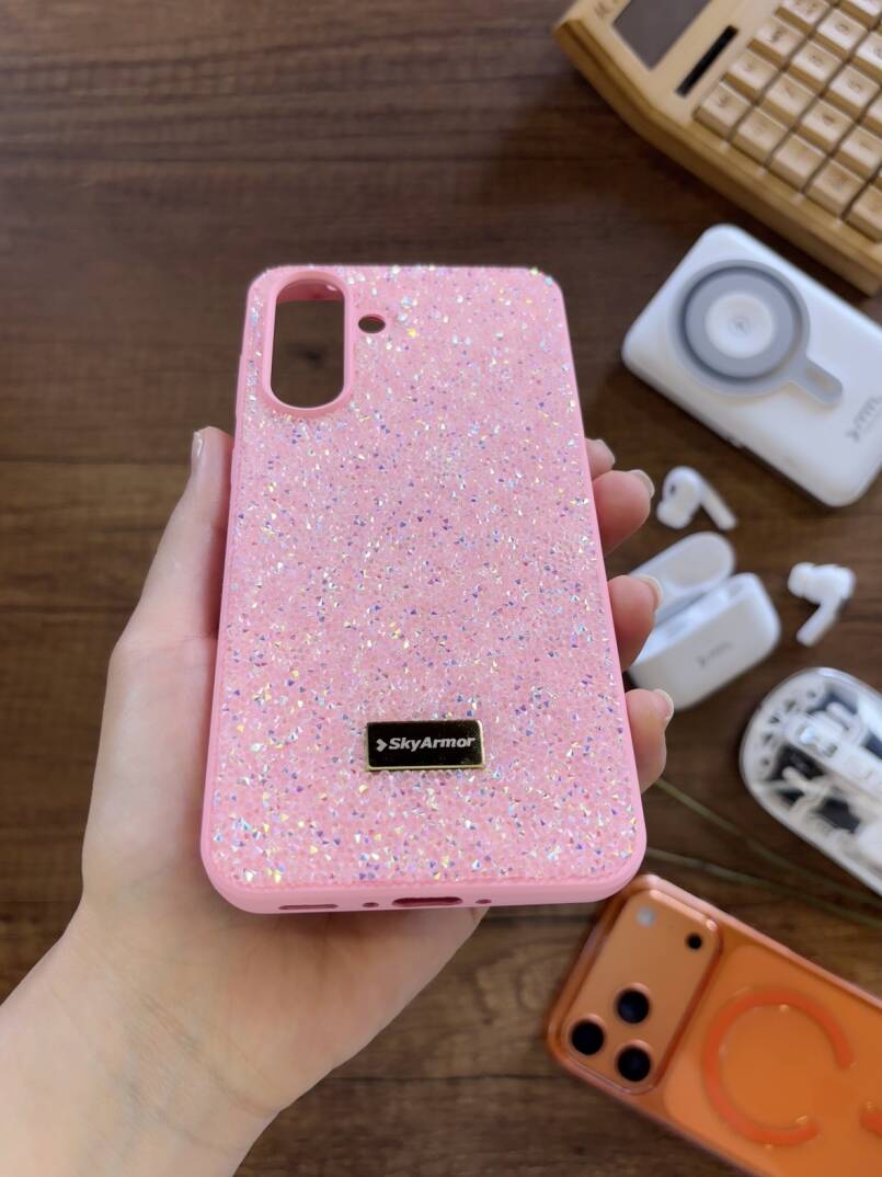 Samsung A26 Uyumlu Kadife İç Yüzey Tasarımlı Taşlı Işıltılı Parlak Pırlanta Kılıf Dia Plus - 34
