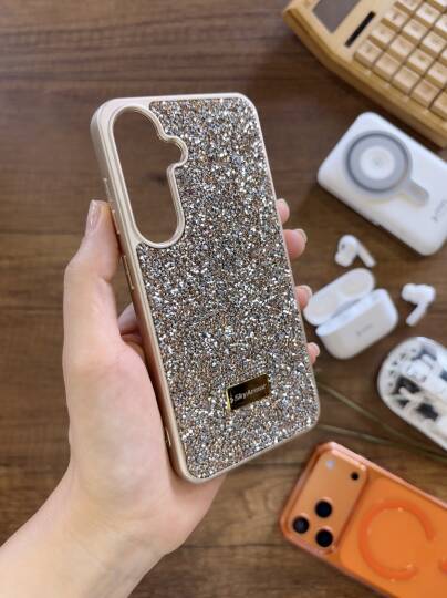 Samsung A35 Uyumlu Kadife İç Yüzey Tasarımlı Taşlı Işıltılı Parlak Pırlanta Kılıf Dia Plus - 11