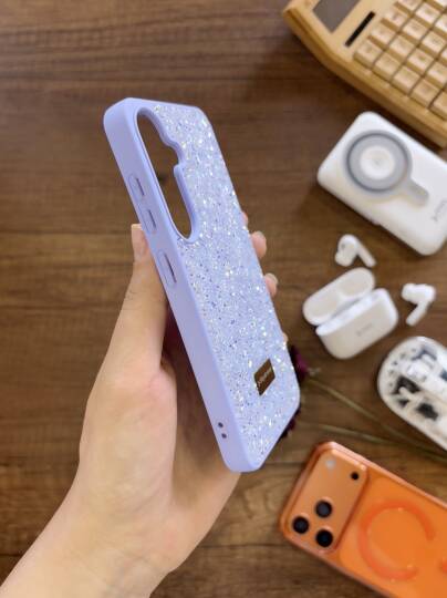 Samsung A35 Uyumlu Kadife İç Yüzey Tasarımlı Taşlı Işıltılı Parlak Pırlanta Kılıf Dia Plus - 23