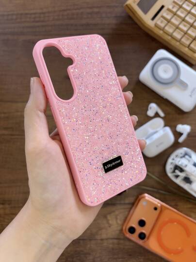 Samsung A35 Uyumlu Kadife İç Yüzey Tasarımlı Taşlı Işıltılı Parlak Pırlanta Kılıf Dia Plus - 36