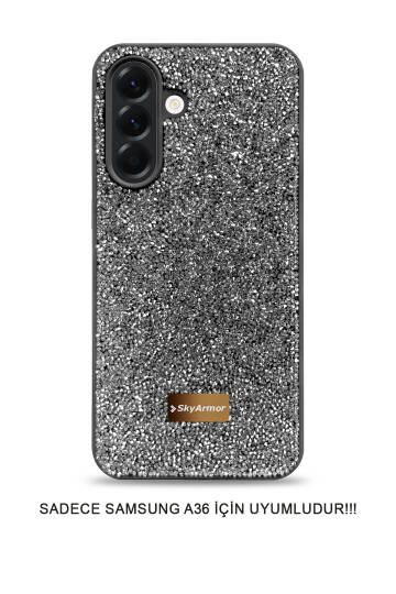 Samsung A36 Uyumlu Kadife İç Yüzey Tasarımlı Taşlı Işıltılı Parlak Pırlanta Kılıf Dia Plus - 13