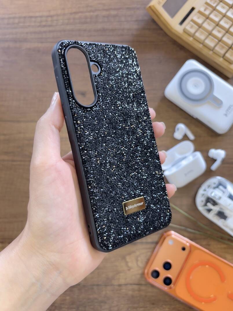 Samsung A36 Uyumlu Kadife İç Yüzey Tasarımlı Taşlı Işıltılı Parlak Pırlanta Kılıf Dia Plus - 42
