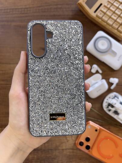 Samsung A56 Uyumlu Kadife İç Yüzey Tasarımlı Taşlı Işıltılı Parlak Pırlanta Kılıf Dia Plus - 15