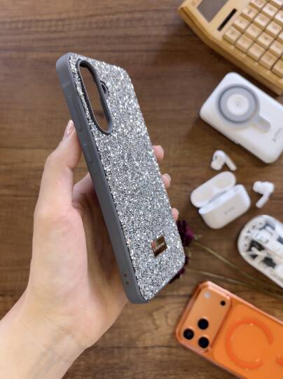 Samsung A56 Uyumlu Kadife İç Yüzey Tasarımlı Taşlı Işıltılı Parlak Pırlanta Kılıf Dia Plus - 17