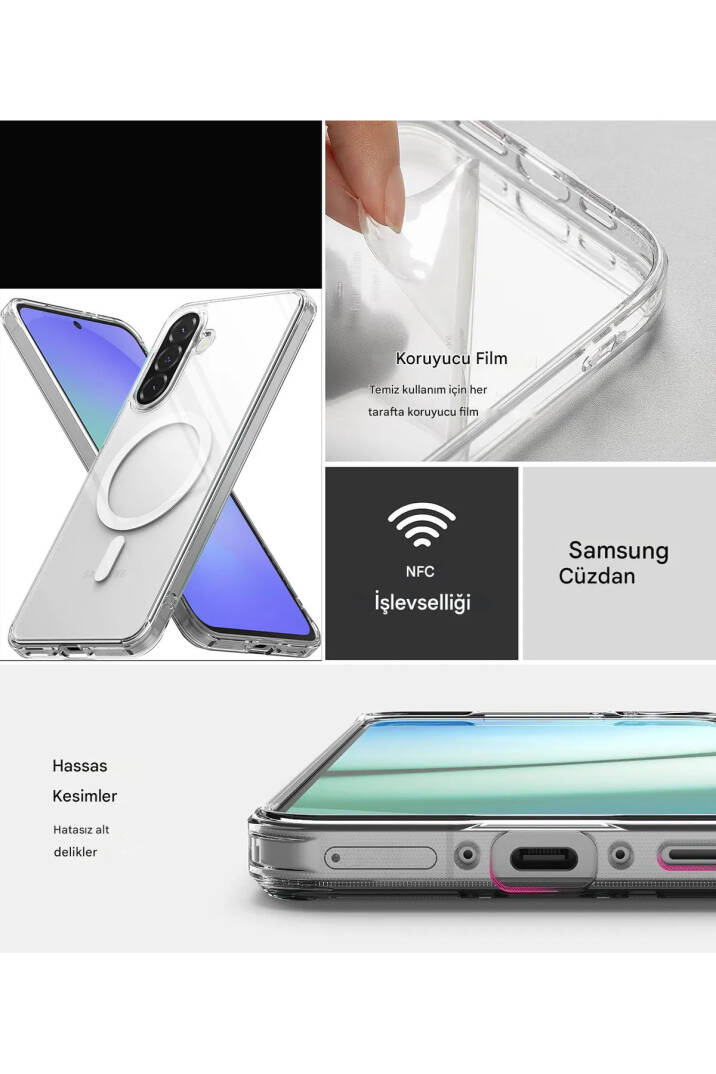 Samsung Galaxy A35 Uyumlu Şeffaf Magsafe Kılıf MTL SAFE - 3