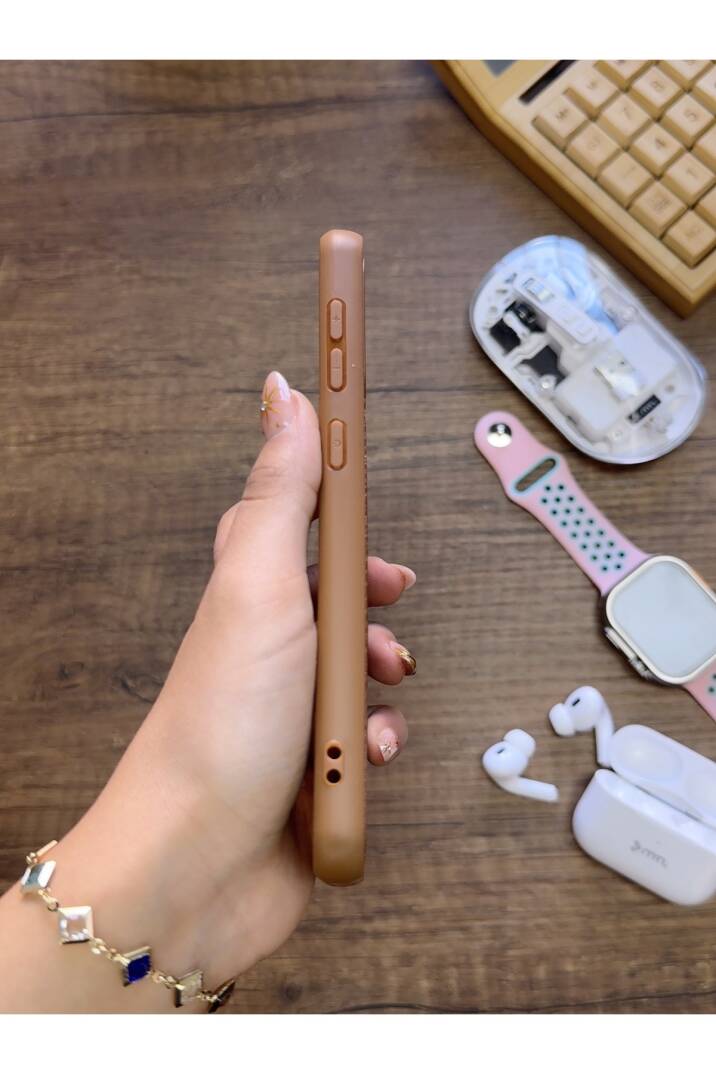 Samsung Galaxy A70 Uyumlu Premium Deri Dokulu Darbelere Karşı Dayanıklı Nazal Silikon Kılıf - 2