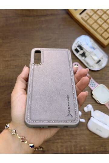 Samsung Galaxy A70 Uyumlu Premium Deri Dokulu Darbelere Karşı Dayanıklı Nazal Silikon Kılıf - 15