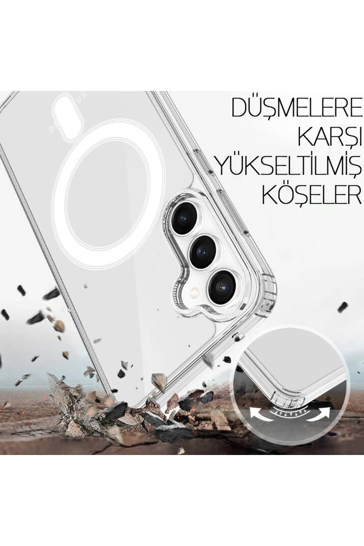 Samsung Galaxy S25 FE Uyumlu Şeffaf Magsafe Kılıf MTL SAFE - 4