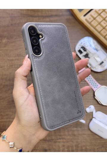 Samsung Galaxy S25 Uyumlu Premium Deri Dokulu Darbelere Karşı Dayanıklı Nazal Silikon Kılıf