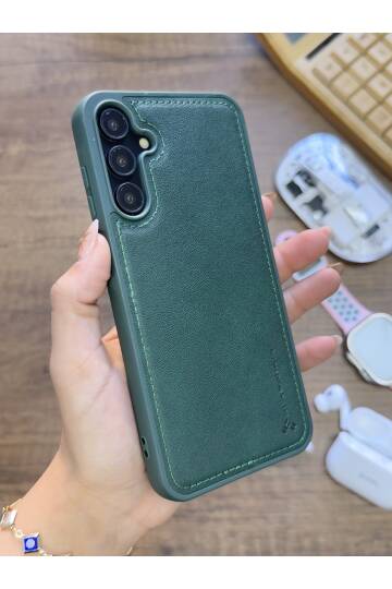 Samsung Galaxy S25 Uyumlu Premium Deri Dokulu Darbelere Karşı Dayanıklı Nazal Silikon Kılıf - 5