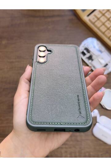 Samsung Galaxy S25 Uyumlu Premium Deri Dokulu Darbelere Karşı Dayanıklı Nazal Silikon Kılıf - 7