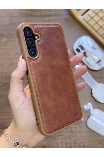Samsung Galaxy S25 Uyumlu Premium Deri Dokulu Darbelere Karşı Dayanıklı Nazal Silikon Kılıf - 10