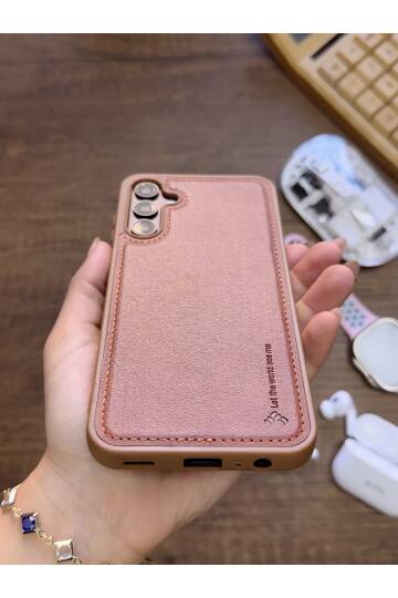 Samsung Galaxy S25 Uyumlu Premium Deri Dokulu Darbelere Karşı Dayanıklı Nazal Silikon Kılıf - 12
