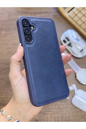 Samsung Galaxy S25 Uyumlu Premium Deri Dokulu Darbelere Karşı Dayanıklı Nazal Silikon Kılıf - 13