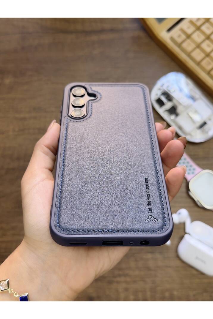 Samsung Galaxy S25 Uyumlu Premium Deri Dokulu Darbelere Karşı Dayanıklı Nazal Silikon Kılıf - 15
