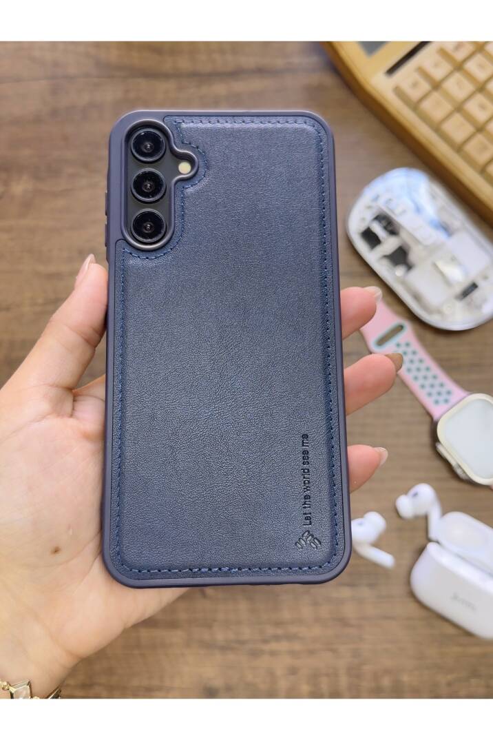 Samsung Galaxy S25 Uyumlu Premium Deri Dokulu Darbelere Karşı Dayanıklı Nazal Silikon Kılıf - 16