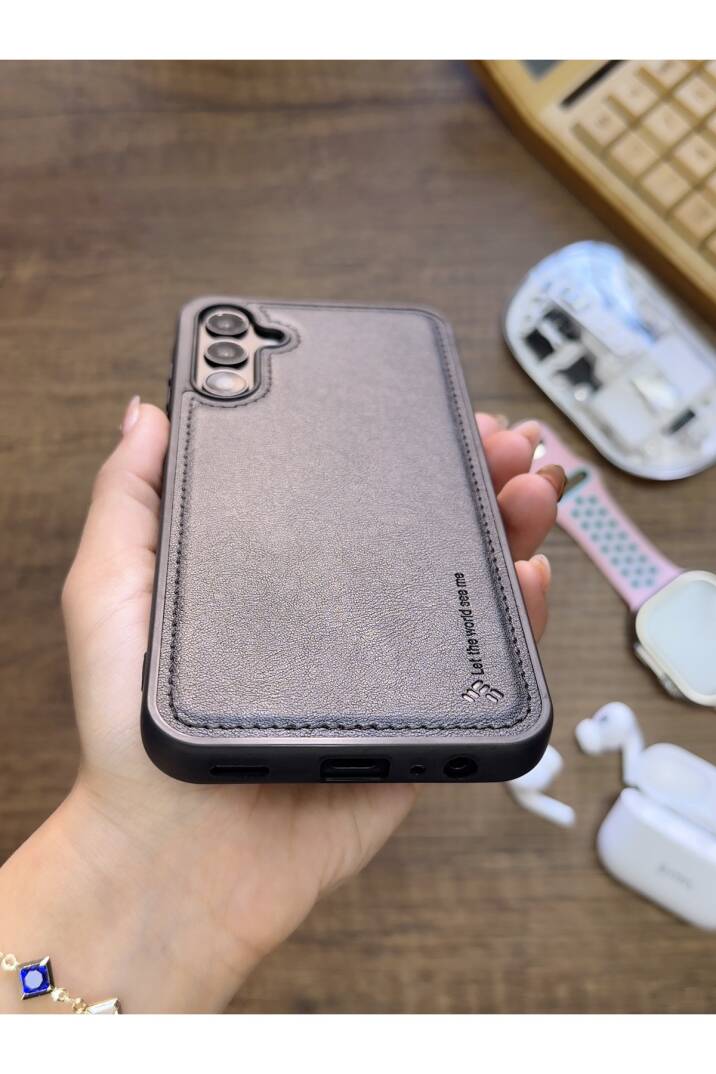 Samsung Galaxy S25 Uyumlu Premium Deri Dokulu Darbelere Karşı Dayanıklı Nazal Silikon Kılıf - 23