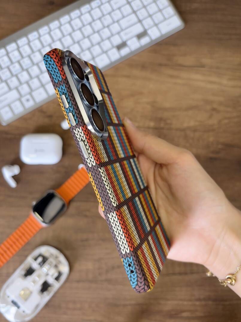 Samsung S23 Ultra Kılıf Etnik Desenli Örgü Görünümlü Magsafe Uyumlu Premium Kapak Kılıf SOO-900 - 22