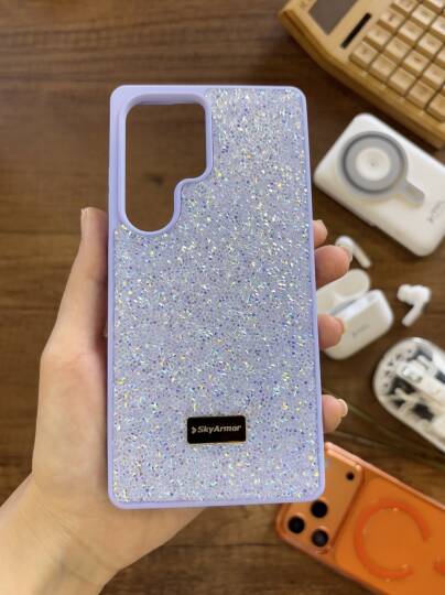Samsung S24 Ultra Uyumlu Kadife İç Yüzey Tasarımlı Taşlı Işıltılı Parlak Pırlanta Kılıf Dia Plus - 20