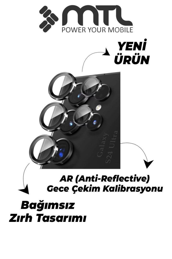 Samsung S24 Ultra Uyumlu Safir Lens Çizilmez Dayanıklı Kamera Koruyucu - 2