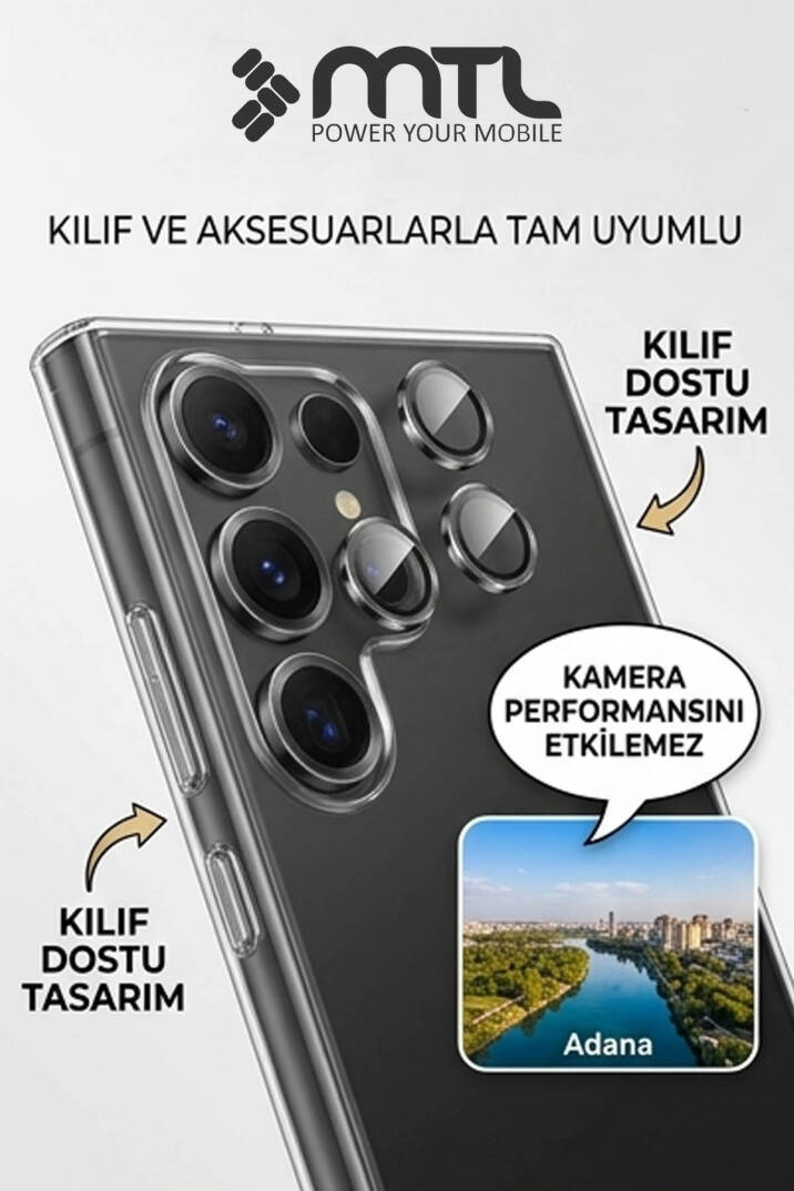 Samsung S24 Ultra Uyumlu Safir Lens Çizilmez Dayanıklı Kamera Koruyucu - 3