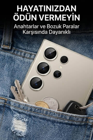 Samsung S24 Ultra Uyumlu Safir Lens Çizilmez Dayanıklı Kamera Koruyucu - 7