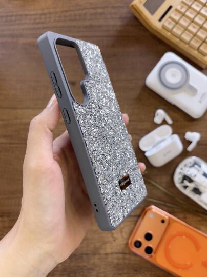 Samsung S25 Ultra Uyumlu Kadife İç Yüzey Tasarımlı Taşlı Işıltılı Parlak Pırlanta Kılıf Dia Plus - 16