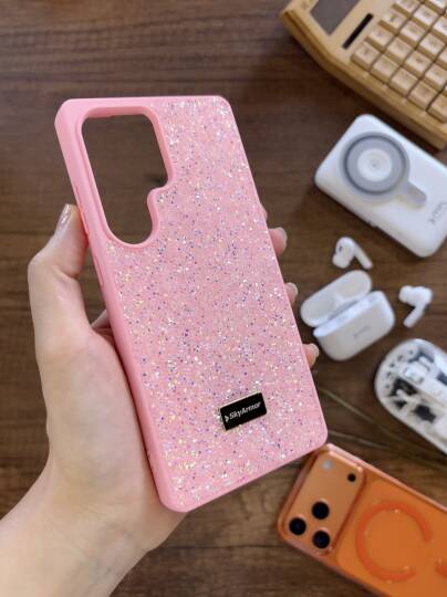 Samsung S25 Ultra Uyumlu Kadife İç Yüzey Tasarımlı Taşlı Işıltılı Parlak Pırlanta Kılıf Dia Plus - 35