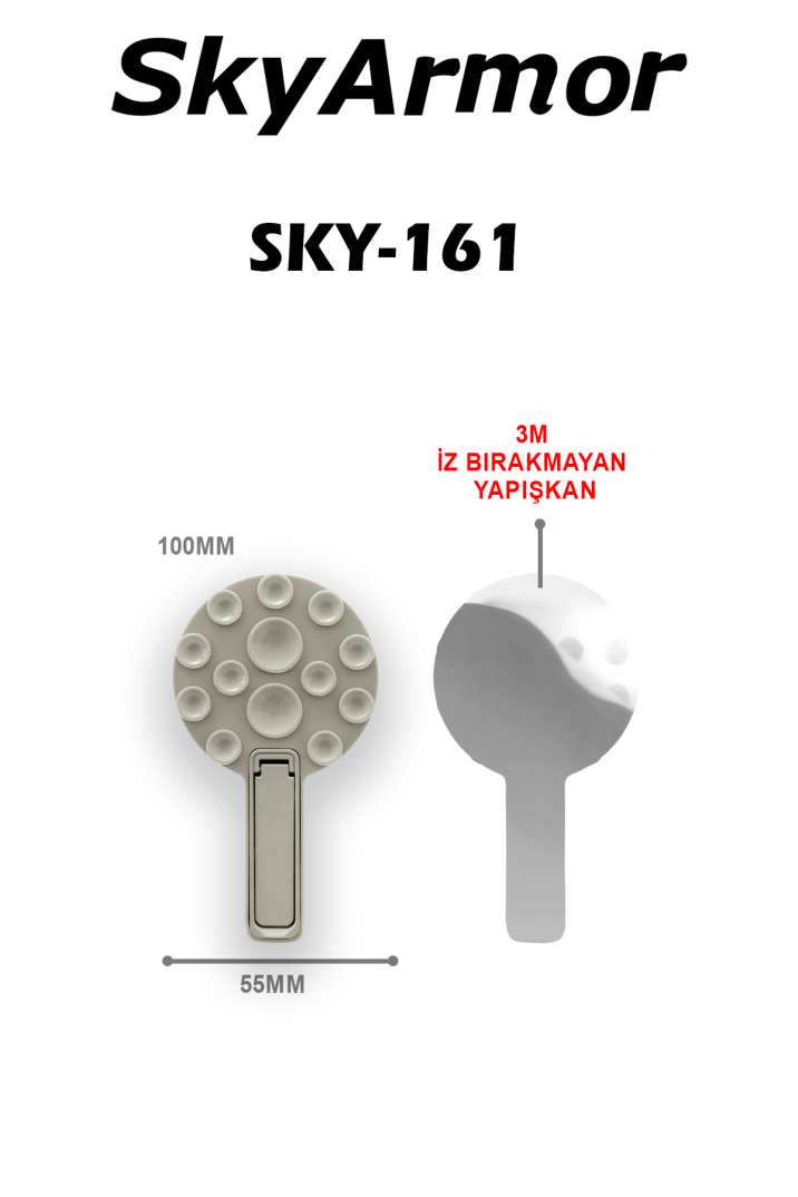Standlı Silikon Vantuzlu Telefon Sabitleyici ve Masa Üstü Tutucu Sky161 - 2