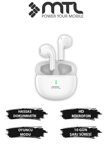 TWS Kablosuz Bluetooth Kulaklık Şık ve Hafif Tasarım Yüksek Ses Kalitesi Hassas Dokunmatik Kontrol