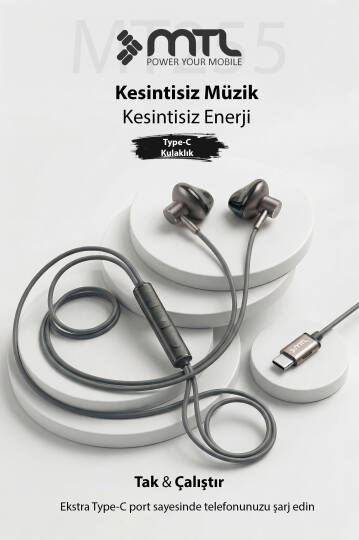 Type-C Mıknatıslı Stereo Kulaklık Şarj Girişli Tak Çalıştır Oyuncu - Yüksek Ses Kalitesi MT255