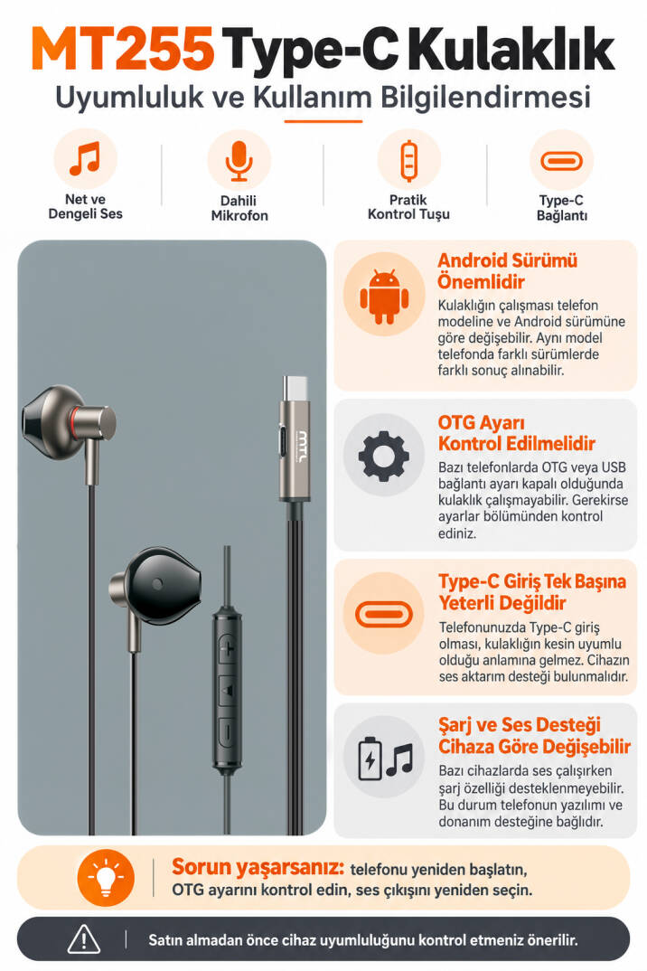 Type-C Mıknatıslı Stereo Kulaklık Şarj Girişli Tak Çalıştır Oyuncu - Yüksek Ses Kalitesi MT255 - 3