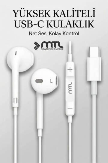 Vivo V25 Pro Uyumlu Tak Çalıştır Stero Type-C Kulaklık MT293A - 5