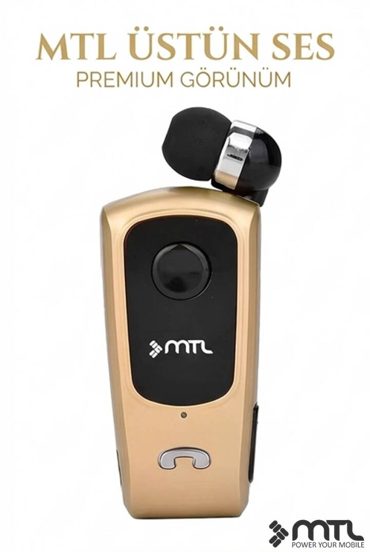 Yaka Klipsli Mono Makaralı Bluetooth Kulaklık Çift Telefon Destekli Mt920 - 5